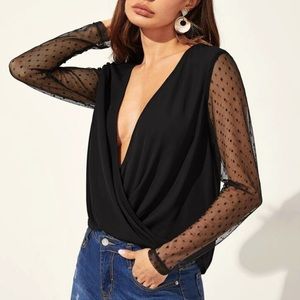 NWOT Black SHEIN Plunging Top